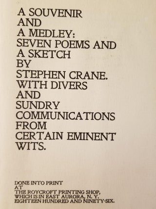 Handwritten Letters from Stephen Crane to Elbert Hubbard and Related Ephemera