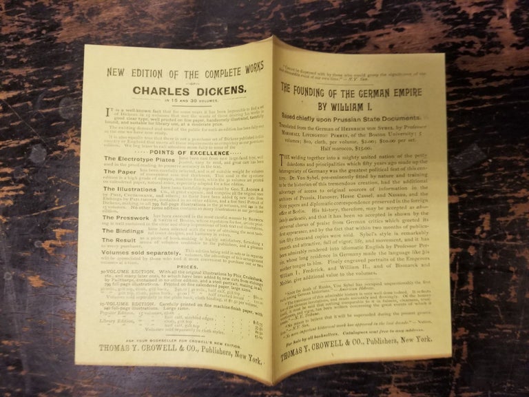 Item #1986 Thomas Y. Crowell 1890s advertising pamphlet. Thomas Y. Crowell Co.