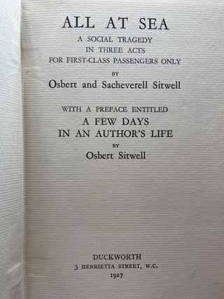 All at Sea; A social tragedy in three acts for first-class passengers only [FIRST EDITION]