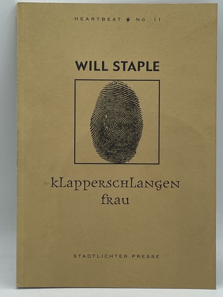 Item #2309 Klapperschlangenfrau [Passes for Human]. Will STAPLE, SIGNED.