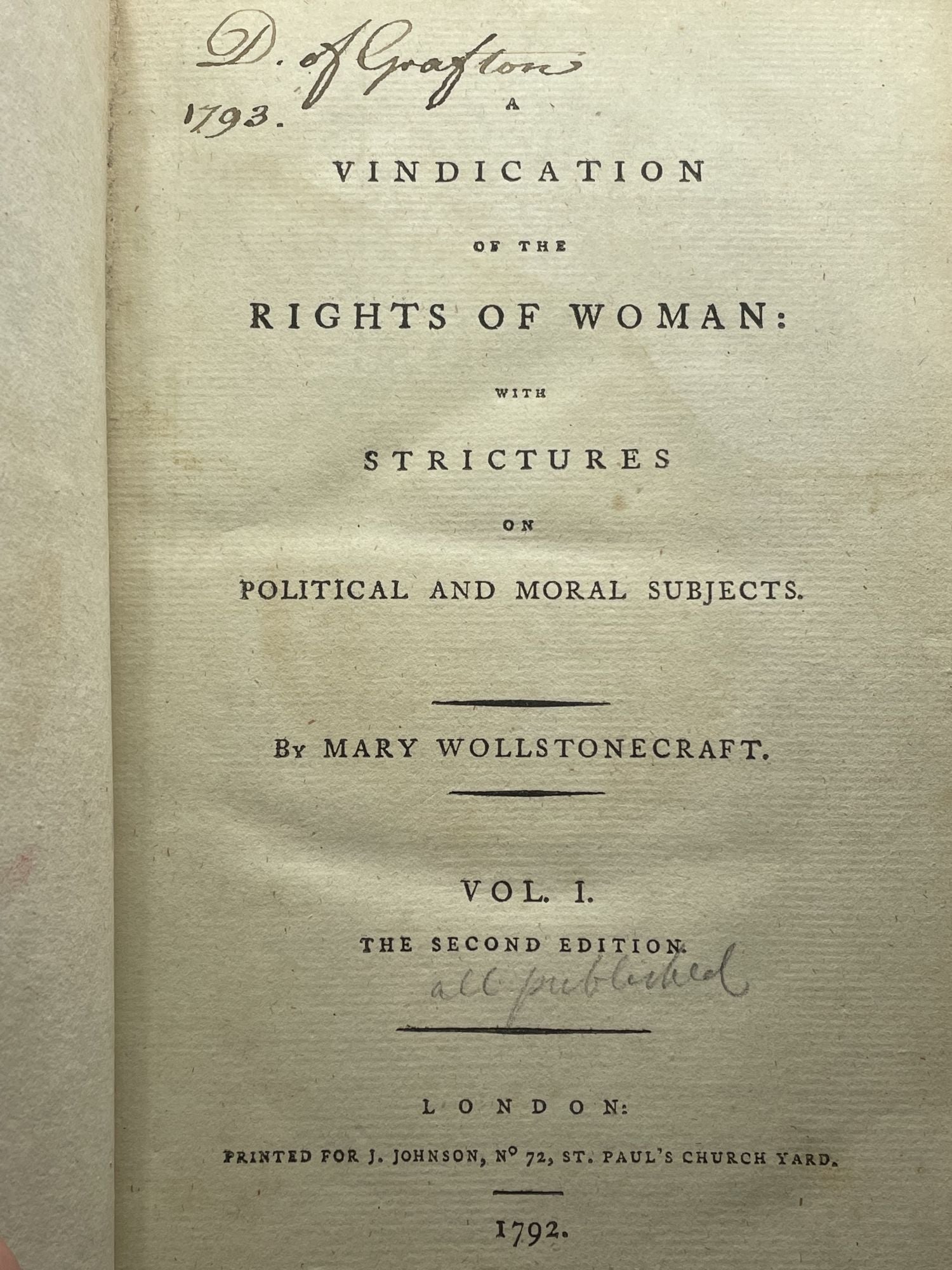 A Vindication of the Rights of Woman