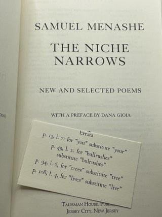 The Niche Narrows; New and selected poems [FIRST EDITION]