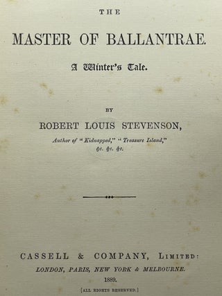 The Master of Ballantrae; A Winter's Tale