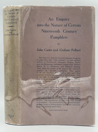 Item #3027 An Enquiry into the Nature of Certain Nineteenth Century Pamphlets. John CARTER,...