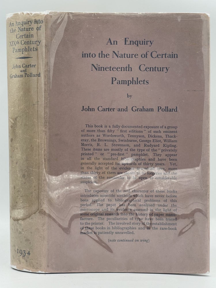 Item #3027 An Enquiry into the Nature of Certain Nineteenth Century Pamphlets [FIRST EDITION]. John CARTER, Graham POLLARD.