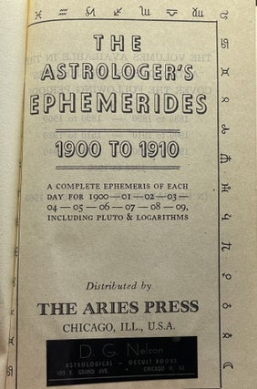 The Astrologer's Ephemerides 1900-1910