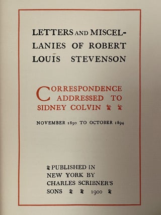 Valima Letters [Thistle Edition]; Correspondence Addressed to Sydney Colvin November 1890 to October 1894