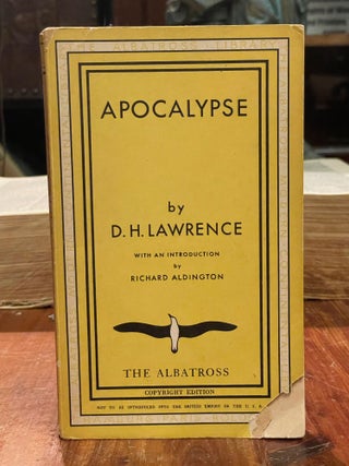 Item #3920 Apocalypse; The Albatross Modern Continental Library Volume 31. D. H. LAWRENCE