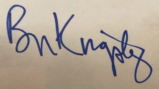 Item #4514 Autograph of Ben Kingsley. Ben KINGSLEY