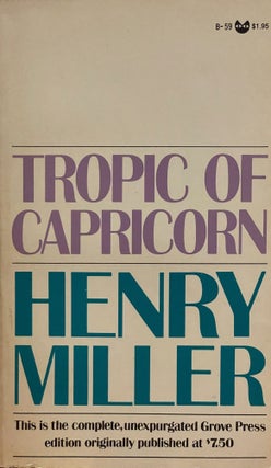 Item #5447 Tropic of Capricorn. Henry MILLER