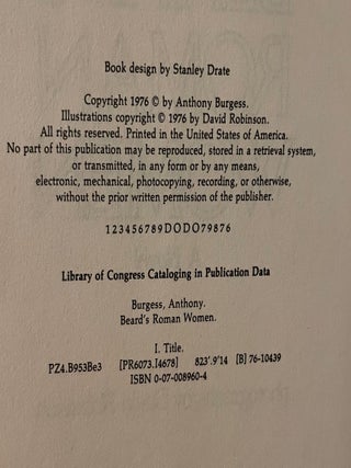 Beard's Roman Women [FIRST AMERICAN EDITION]